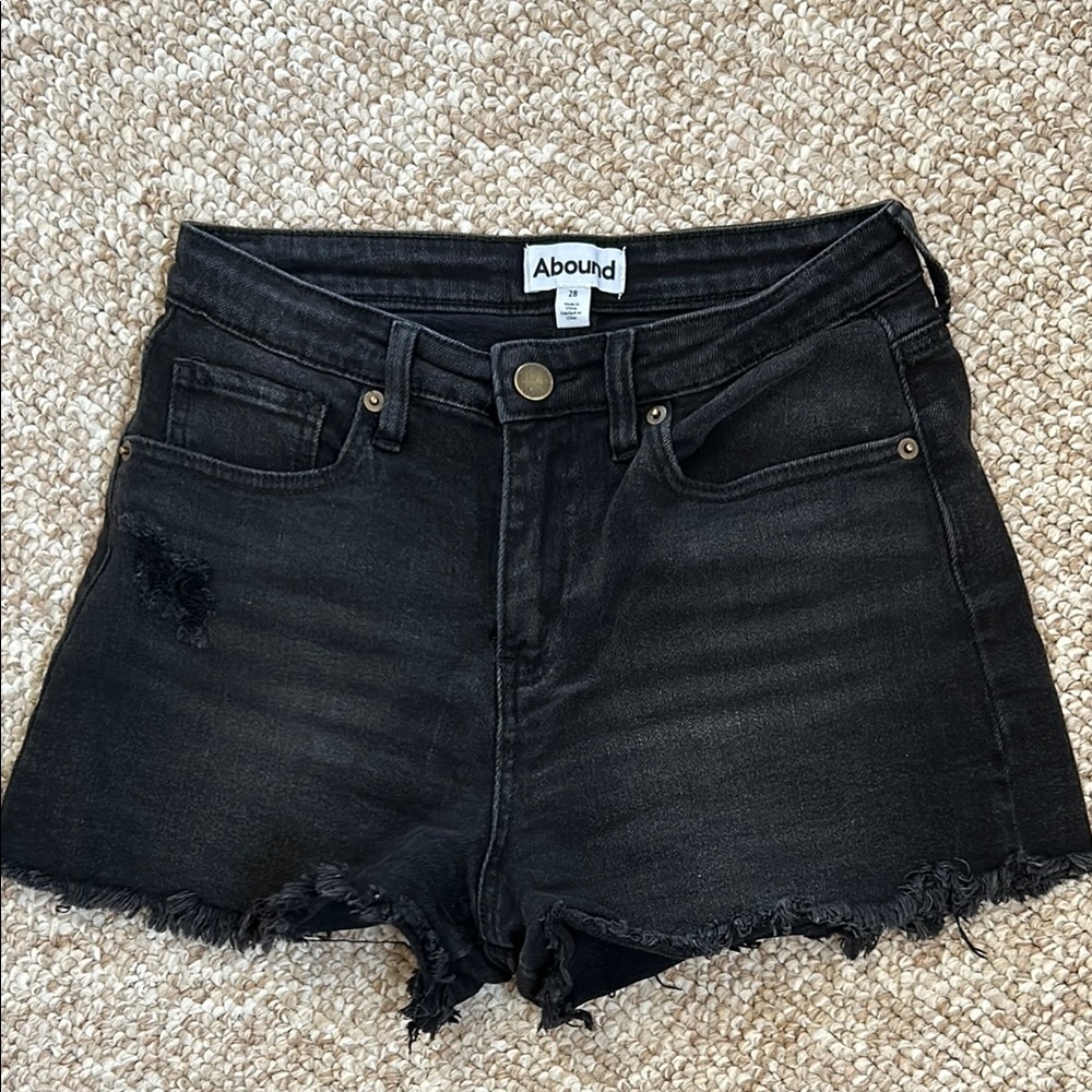 Abound (Nordstrom) Women's Black High Waisted Denim Shorts size 28